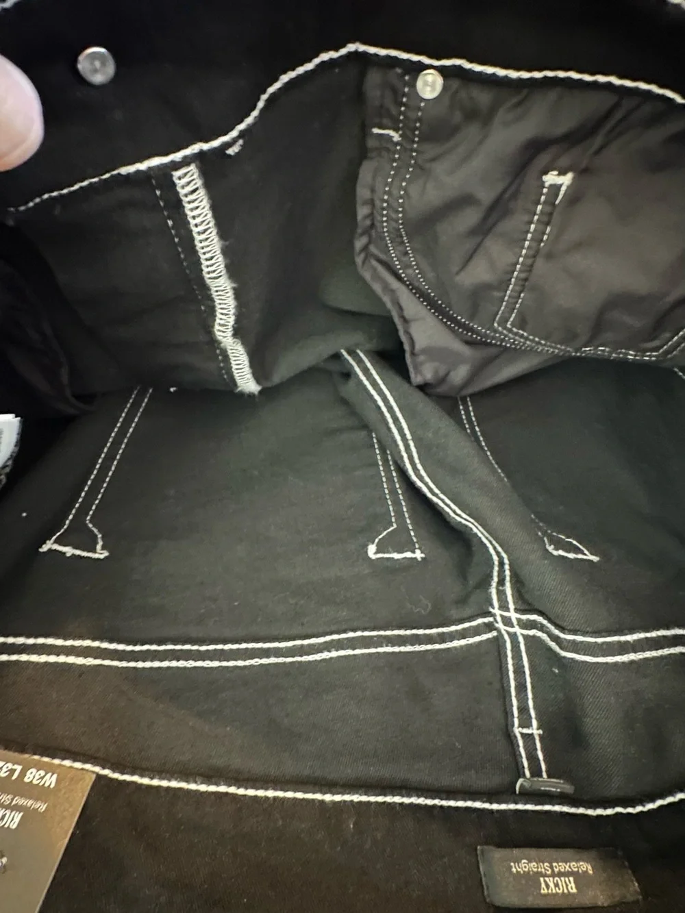 True Religion Black Skinny Jeans with White Contrast Stitching